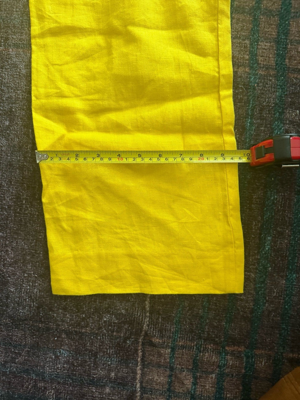 Yellow Linen Pleated Pants - Picture 9 of 9